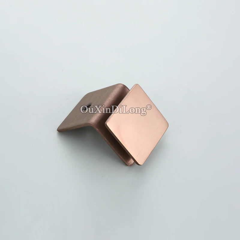 New Arrival 4PCS Rose Gold Shower Glass Clamps Clips 304 Stainless Steel Glass Shelf Fixed Holder Brackets for 8~12mm Glass