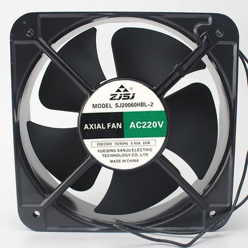 ZJSJ SJ20060HBL-2 Server Cooling Fan AC 220V 0.45A 200x200x60mm 2-Wire