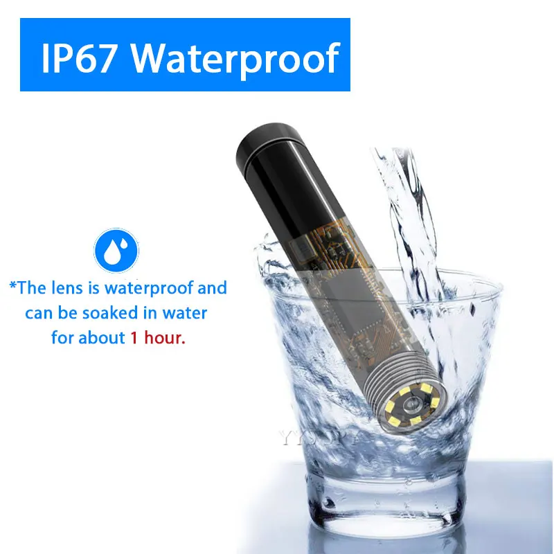 منظار داخلي 5.5 مللي متر مع صندوق Wifi 6 LED 720P HD, كاميرا فيديو صغيرة ، بوريسكوب ، أنبوب فحص مقاوم للماء ، كاميرا لهواتف آيفون وأندرويد