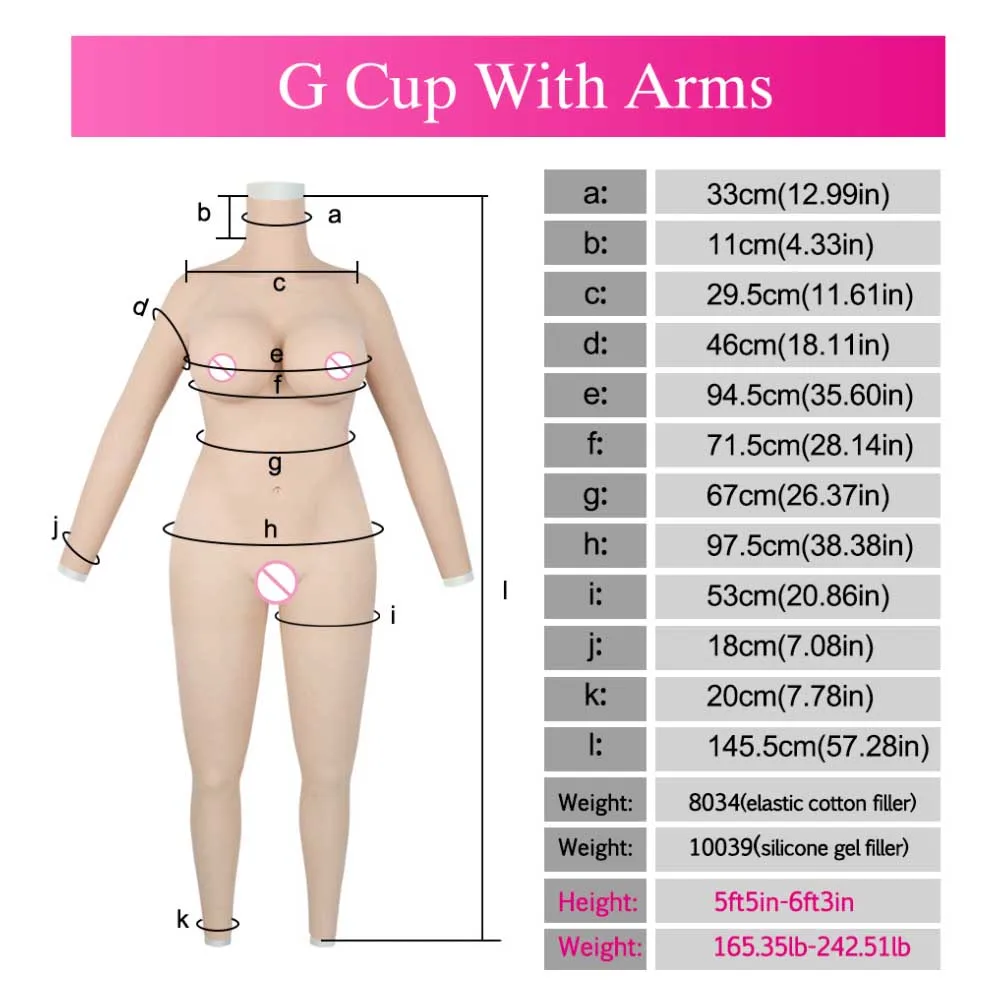 Huge H G Cup Man Fake Boobs Silicone Bodysuit One Piece Body Suit Silicon Gel With Arm Chest Male To Female Crossdresser Shemale