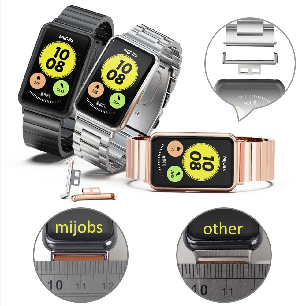 حزام معدني لساعة Huawei Watch Fit Strap Accessories سوار ذكي لساعة Huawei Watch Fit New Band Correa لساعة Huawei Watch Band