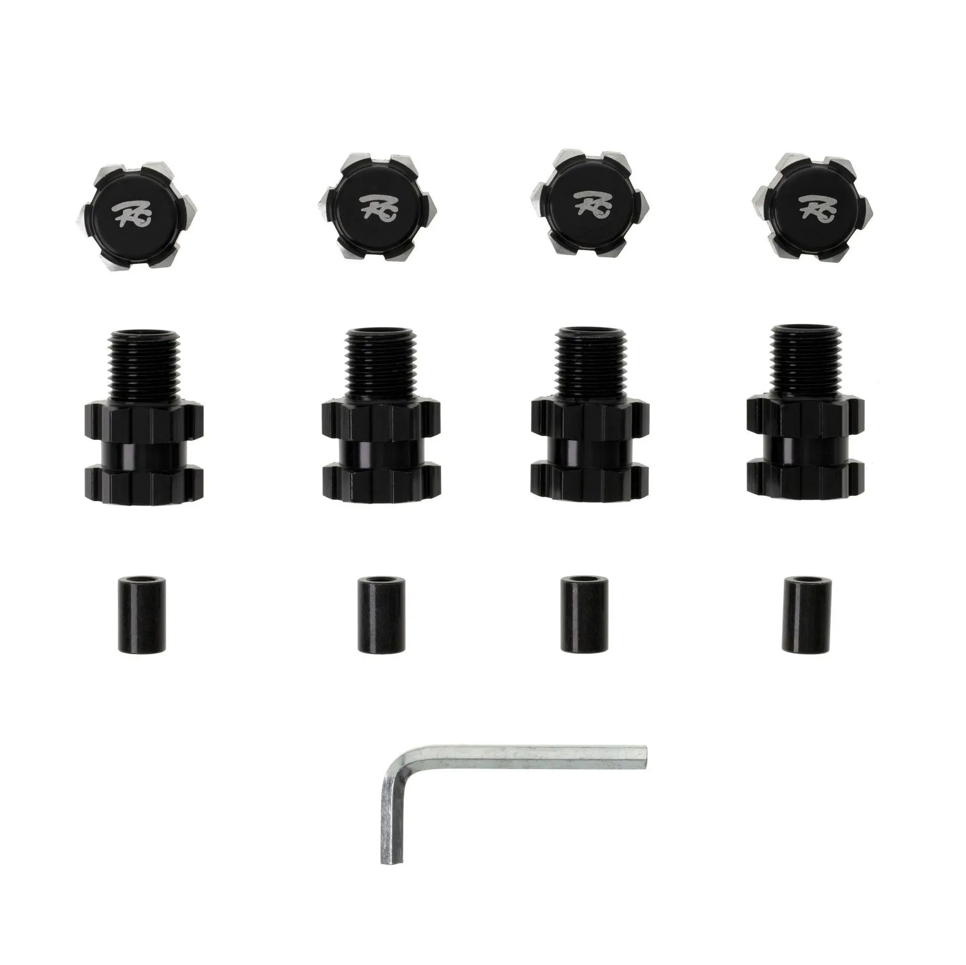 Adattatori Ruota Esagonali In Alluminio 17mm + Estensioni 10mm Per Traxxas 1/10 MAXX | Colore Rosso