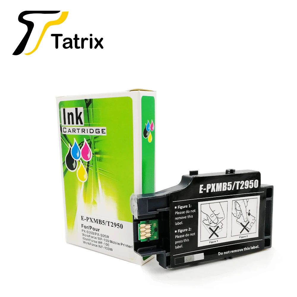 Tatrix Compatible T2950 PXMB5 Waste ink Container for epson WorkForce WF100 WF-100W PX-S05B/S05W Maintenance tank