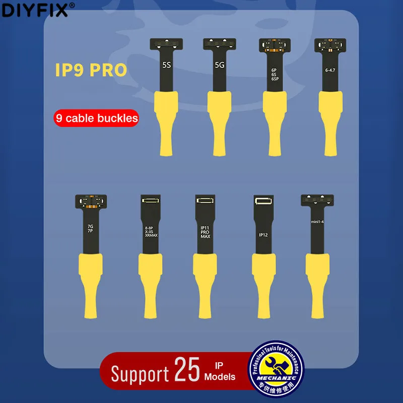 DIYFIX IP9 PRO Power Supply Boot Test Cable For IP5-12 Pro Max For Ipad Mini1/2/3/4 Phone Detect Repair Tool With Alligator Clip