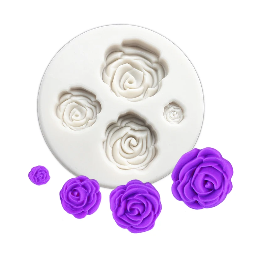 3D-Rosen-Silikonform für Zuckerguss, Schokolade, Cupcakes, Backen, Fondant und Kuchendekoration – Detail 2
