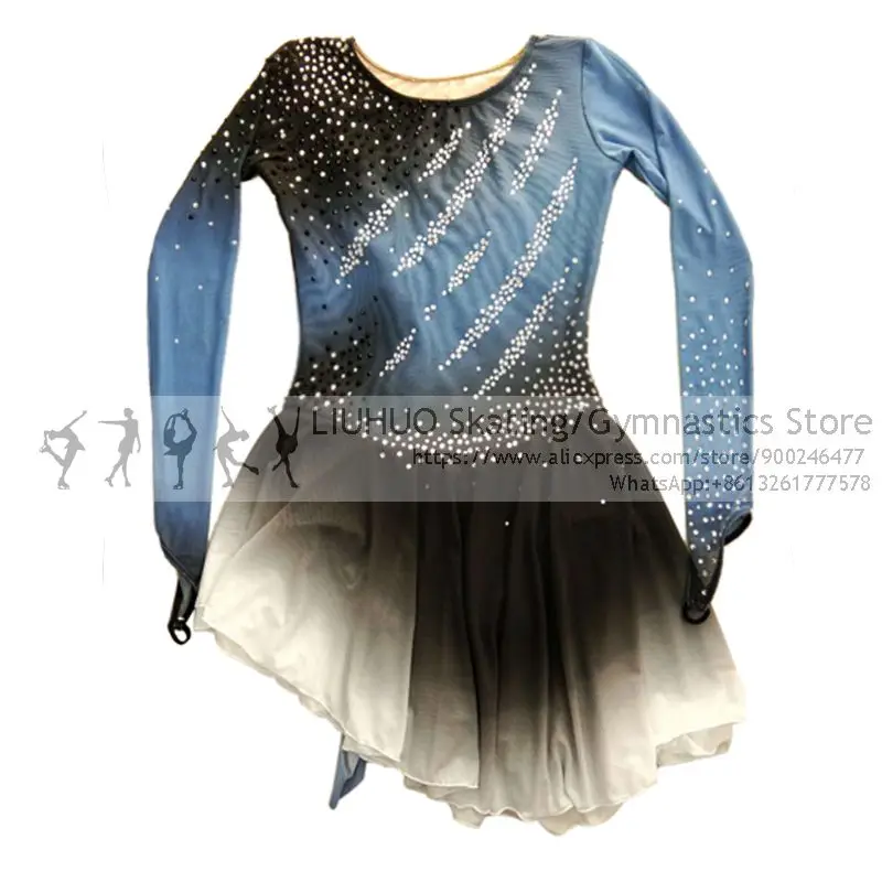 Figure Skating Dress Girls Ice Skating Gradient Performance Cheer Rhythmic Gymnastics Competition Dance Leotard Artistic Costume