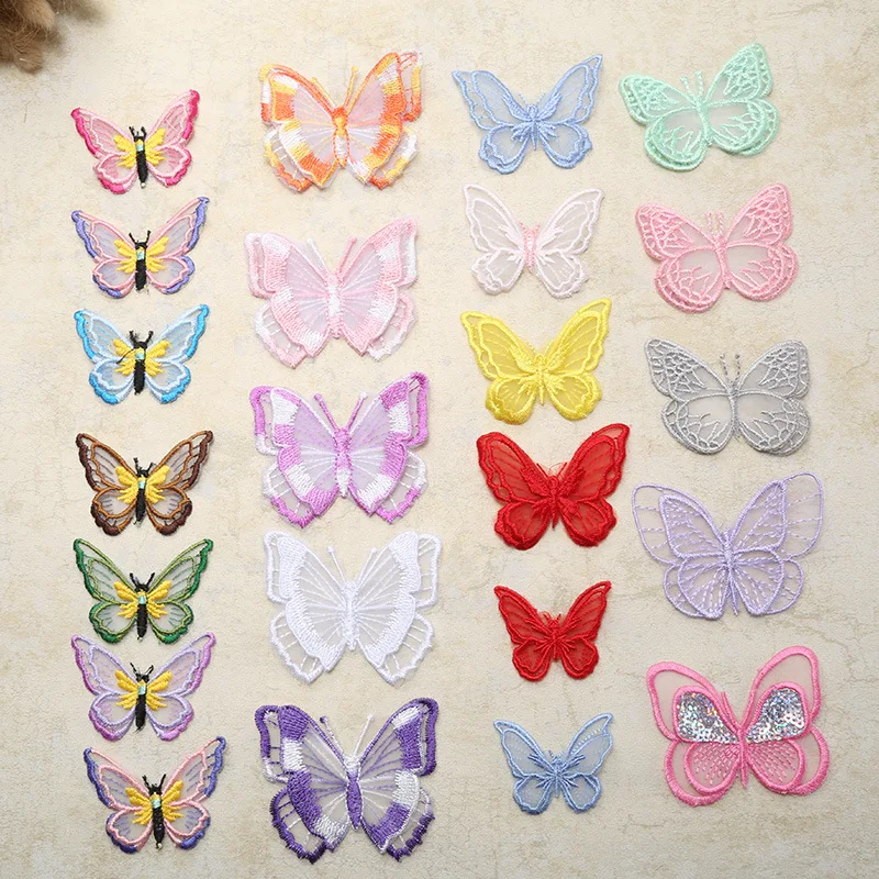 10pcs Wappen Patch Butterfly Patch Embroidery Cloth Stickers Bride Veil Accessories Sew On Patches For Clothes