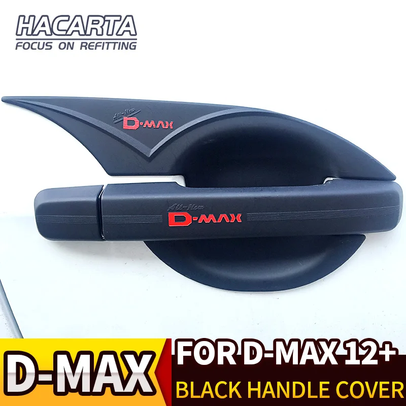 2012-2019 ISUZU D-MAX black handle cover DMAX handle trim door handle cover ABS black cover red letter accessories