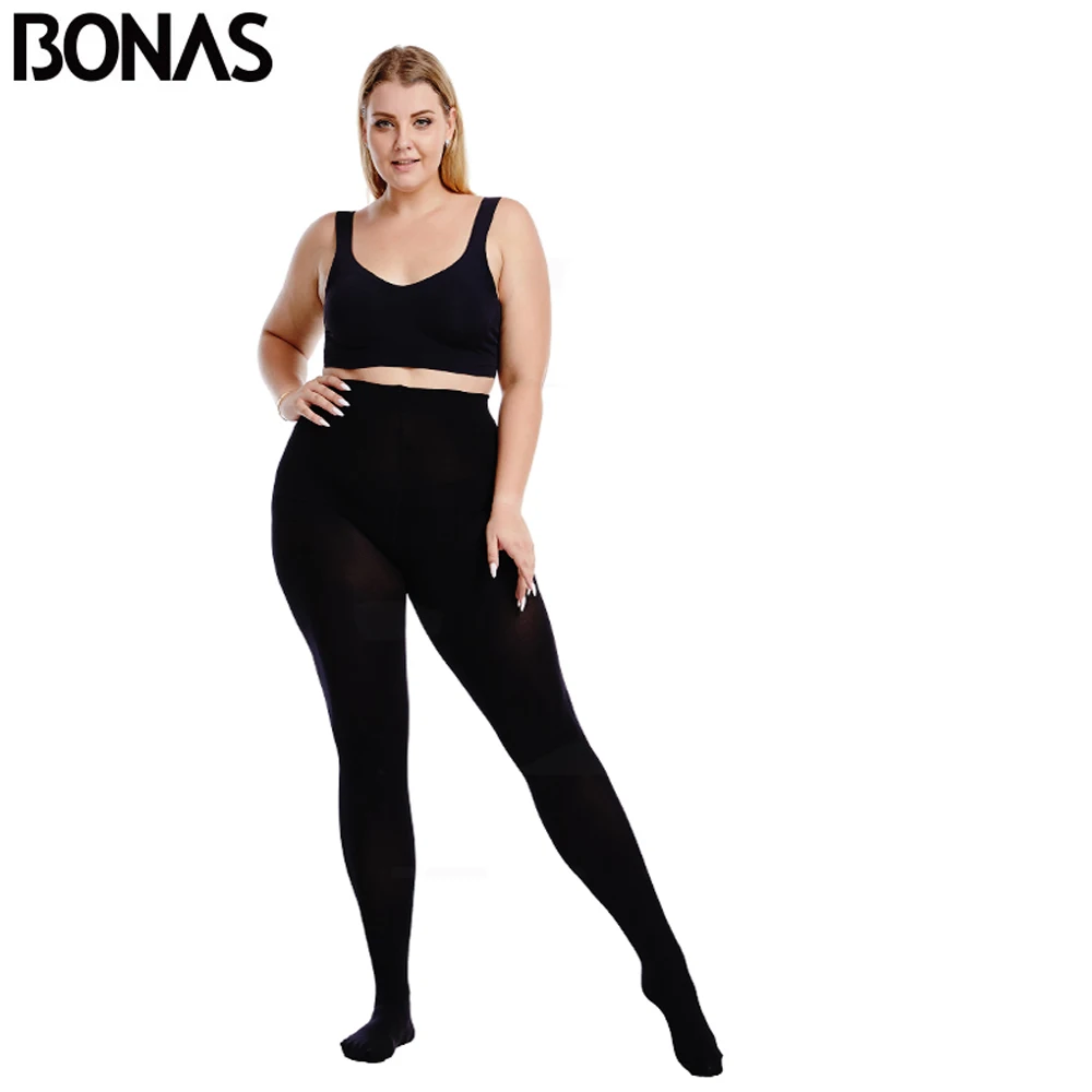 BONAS Women 1000D Winter Warm Tights High Elastic Plus Size Autumn Pantyhose Sexy Slim Collant Femme Legins Women\'s Stockings