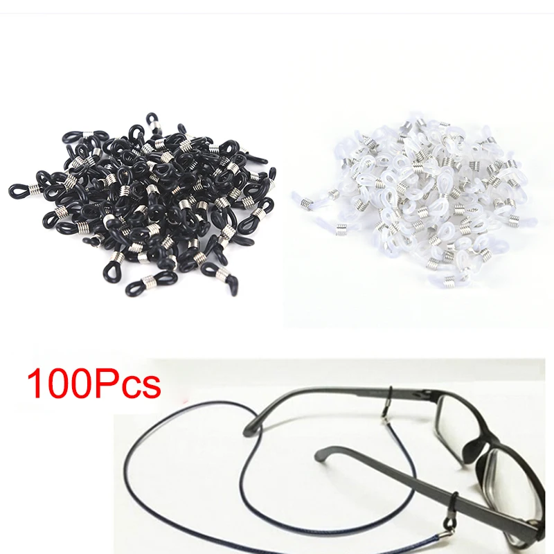 100 Stuks Plastic Siliconen Bril Ketting Antislip Rubber Ring Rubber Ring Riem Oogjes Voor Siliconen Bril Band Touw