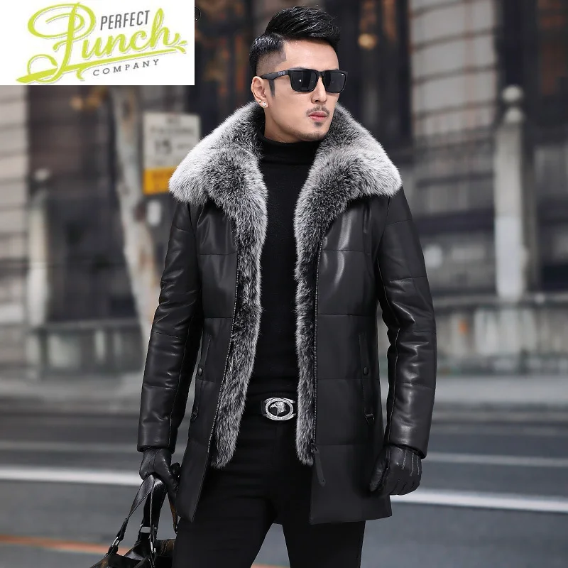 

Sheepskin Genuine Leather Jacket Men Clothing 20% Down Jackets Mens Real Fox Fur Collar Coat Winter Clothes Ropa LXR906