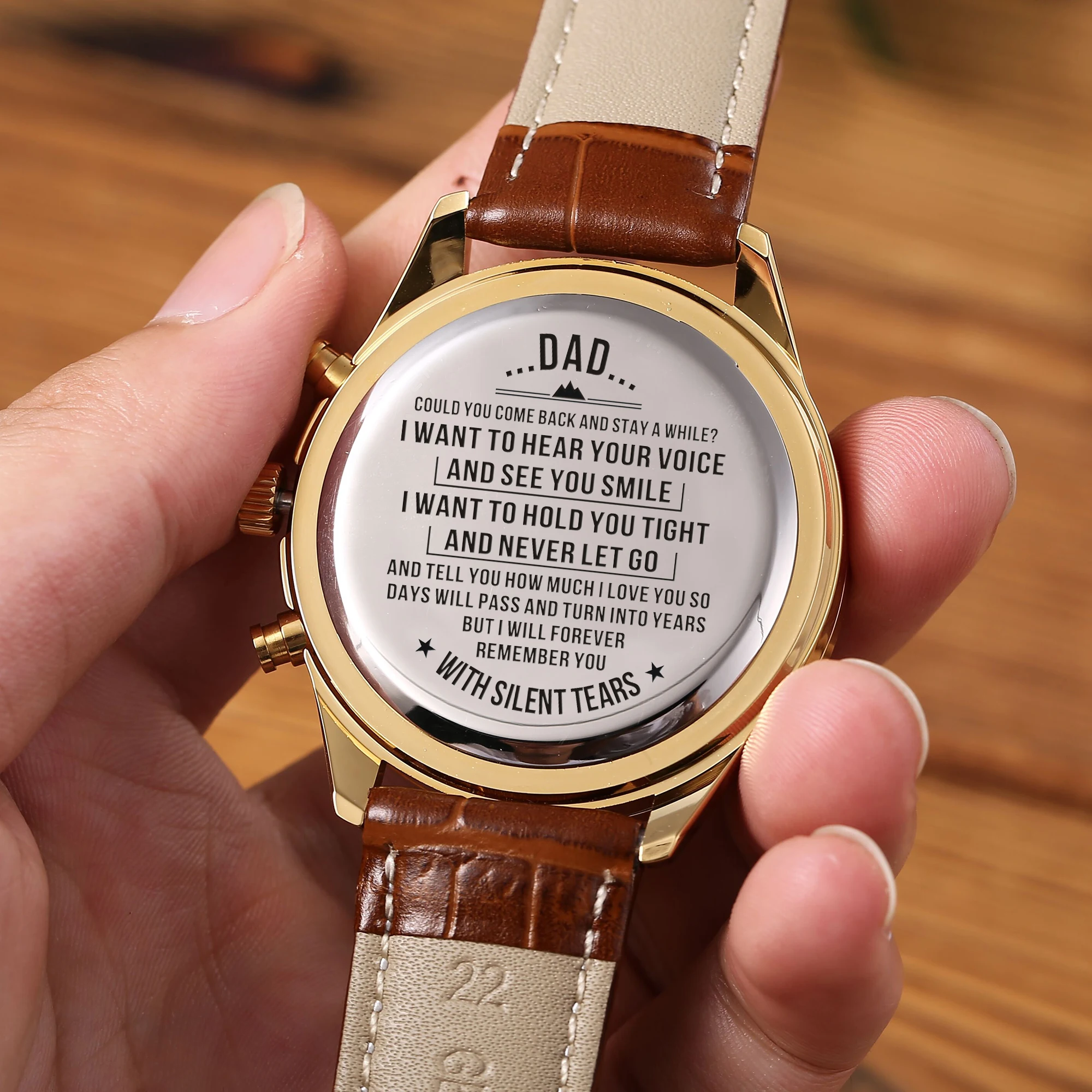 

DEAR DADHOW MUCH YOU REALLY CARE - ENGRAVED WATERPROOF WATCH AS DAD'S BIRTHDAY LIFT, LUXURY MEN WATCH Christmas presents