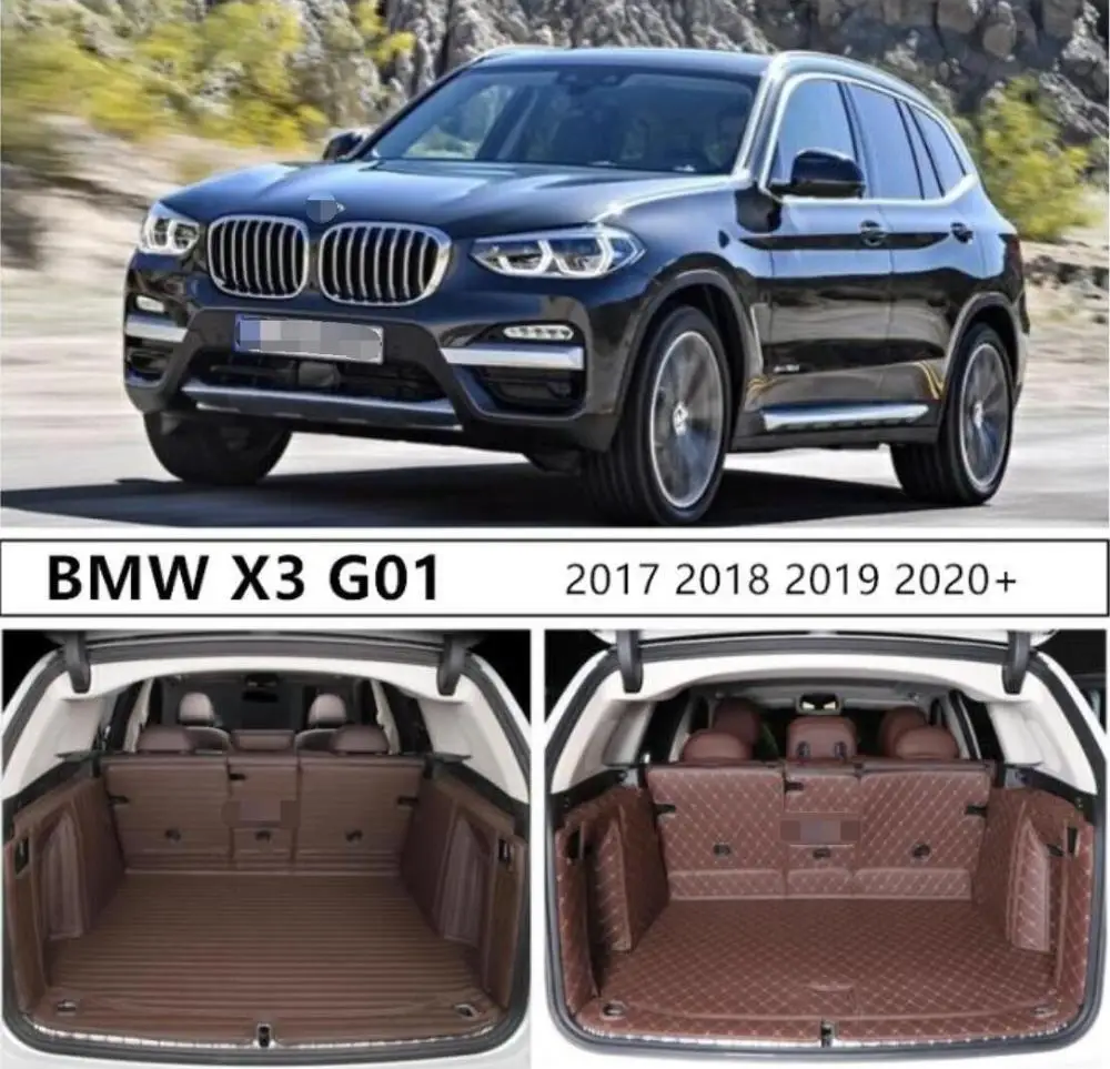 

For BMW X5 G05 X5M F95 2019 2020 2021+ Full Rear Trunk Tray Liner Cargo Mat Floor Protector foot pad mats Embroidery Leather