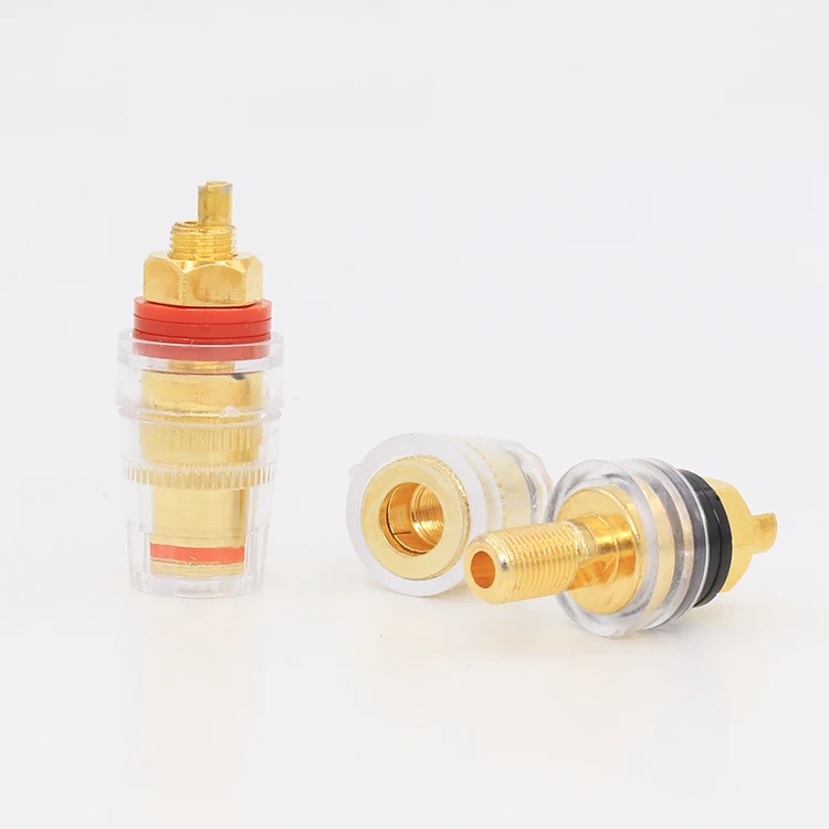 Audiocrast BP004 Trong Suốt Viền Mạ Vàng 5Mm 5 Cách Liên Kết Bài Ngắn Ren Thiết Bị Đầu Cuối Cho Loa CD Âm Thanh đắc