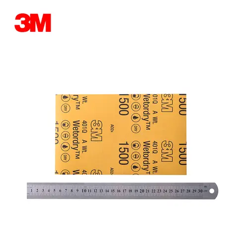3M 자동차 페인트 표면 스크래치 연마 사포 401Q 연마를위한 아름다운 곡물 사포 P1500 메쉬 5.5IN * 9IN * 10 매