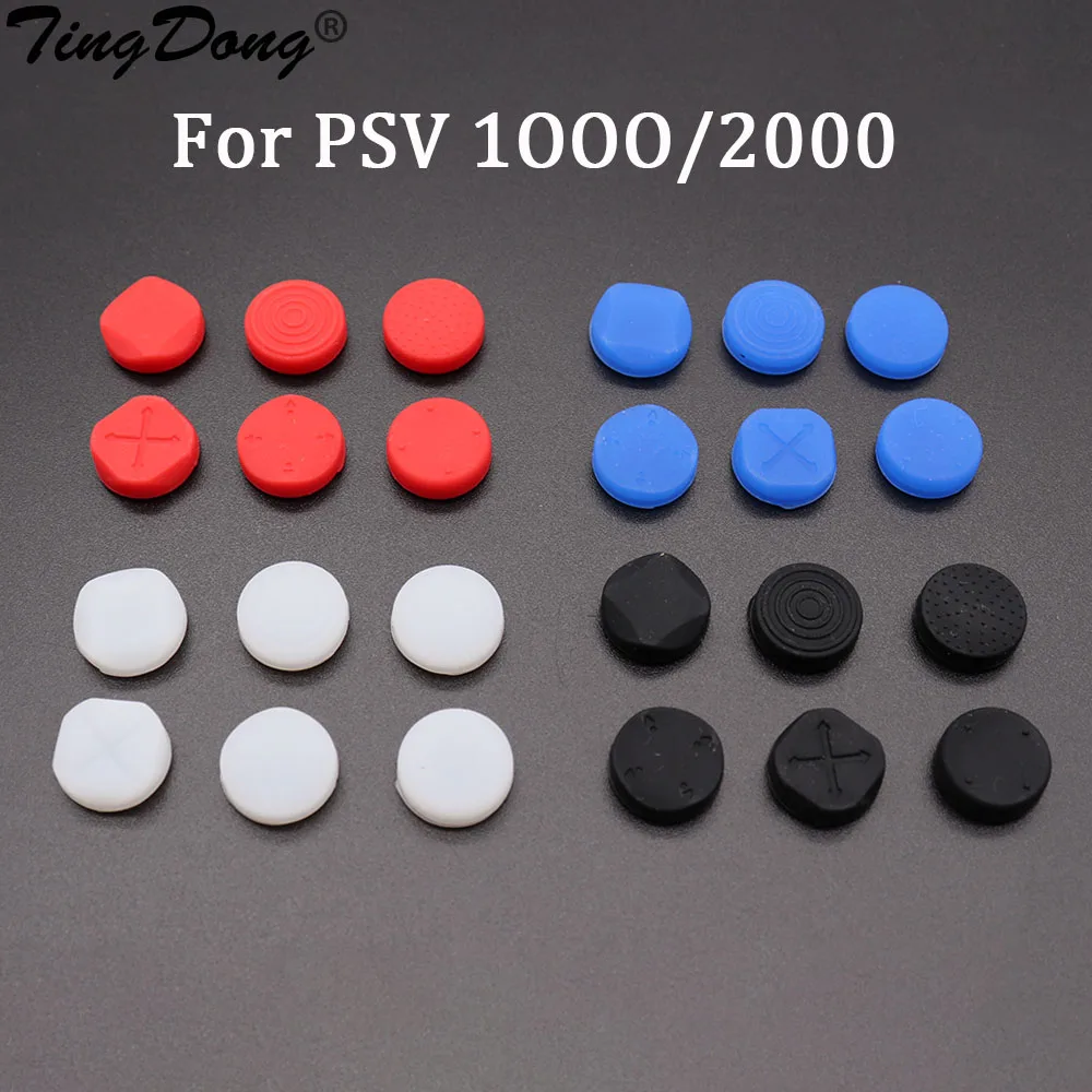 6 In 1Silicone Thumbstick Grip Cap Joystick Analog Protective Cover Case For Sony Psvita PS Vita PSV 1000/2000 Slim