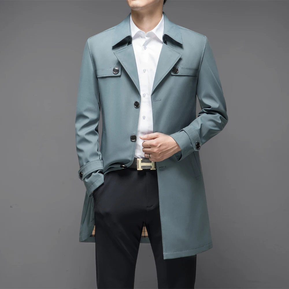 

Thoshine Brand Spring Autumn Men Long Trench Coats Superior Quality Male Fashion Outerwear Jackets Smart Casual Plus Size 6XL