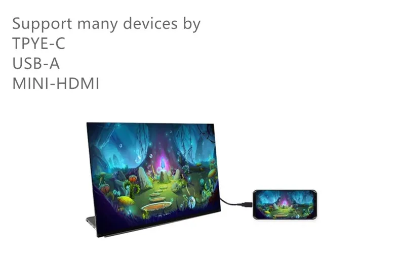 

13.3-inch portable Monitor IPS touch screen 1080p supports HDR computer phone PS4 / switch