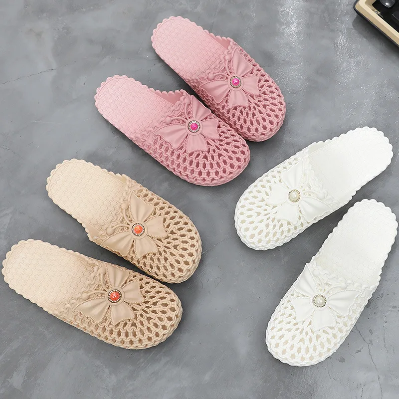 Summer ladies slippers wear sandals and drag nets red Baotou holes half slippers beach plastic sandals