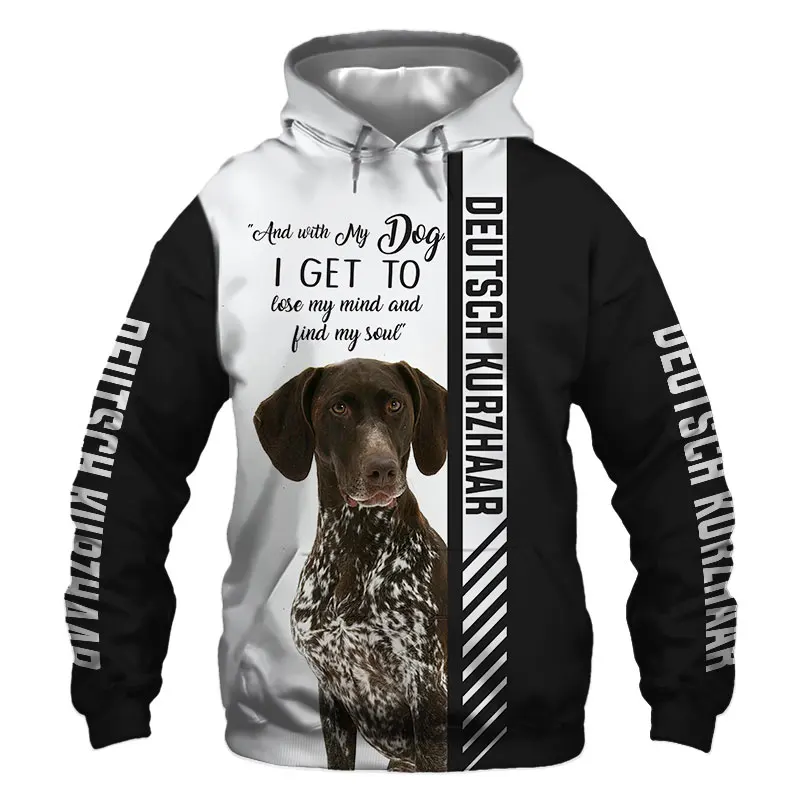 

German Shorthaired Pointer 3D Jacket Men/women Harajuku Hoodie Unisex Casual Streetwear Sweatshirt Pullover Sudadera Hombre-1