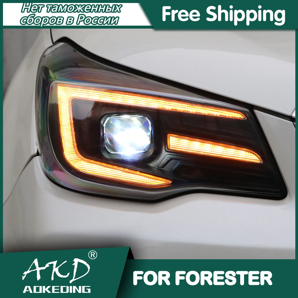 For  Subaru Forester 2013-2016 Headlights DRL Day Running Light LED Bi Xenon Bulb Fog Lights Car Accessory Forester Head Lamp