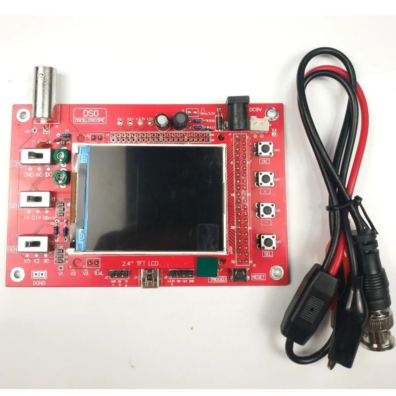 Handheld Digital Oscilloscope Osciloscopio Electronic Beginner Learning Kit P6100 Test Probes