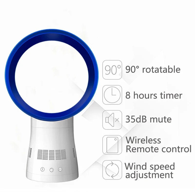 Ventilador elétrico sem lâminas para desktop, temporização silenciosa 8 horas, vertical, casa de trabalho, dormitório, piso de resfriamento de ar, 220v, fs59