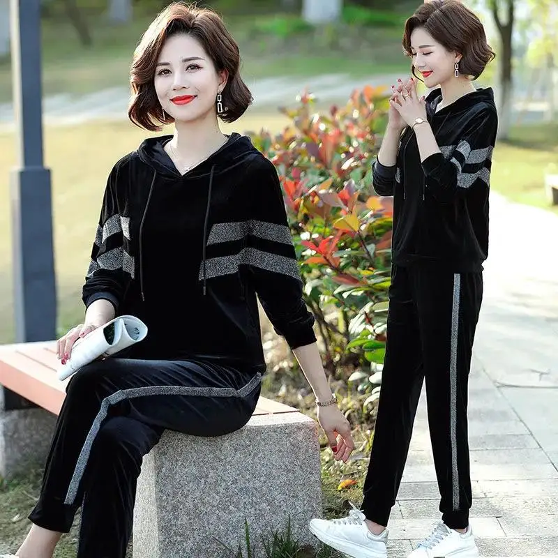 Tracksuit Set Female Thin Sports Hooded Sweatshirt Suits Soft Oversize Tracksuit Set Two Piece Outfits Casual Sweatsuit