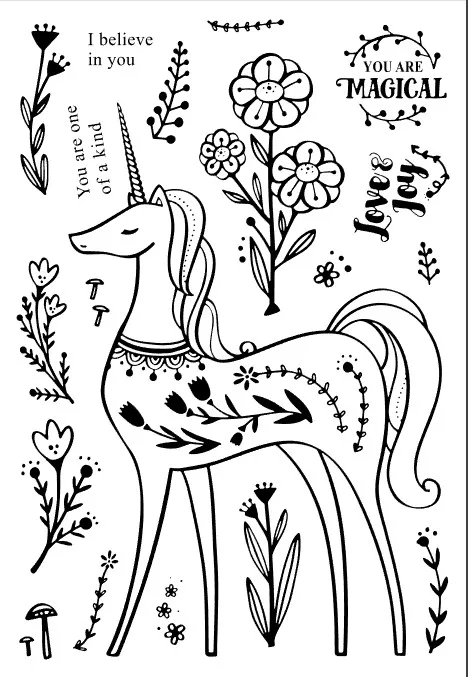 11x16  pony  Transparent Clear Stamps for Scrapbooking for DIY Card Making Cutting Crafts Stencil