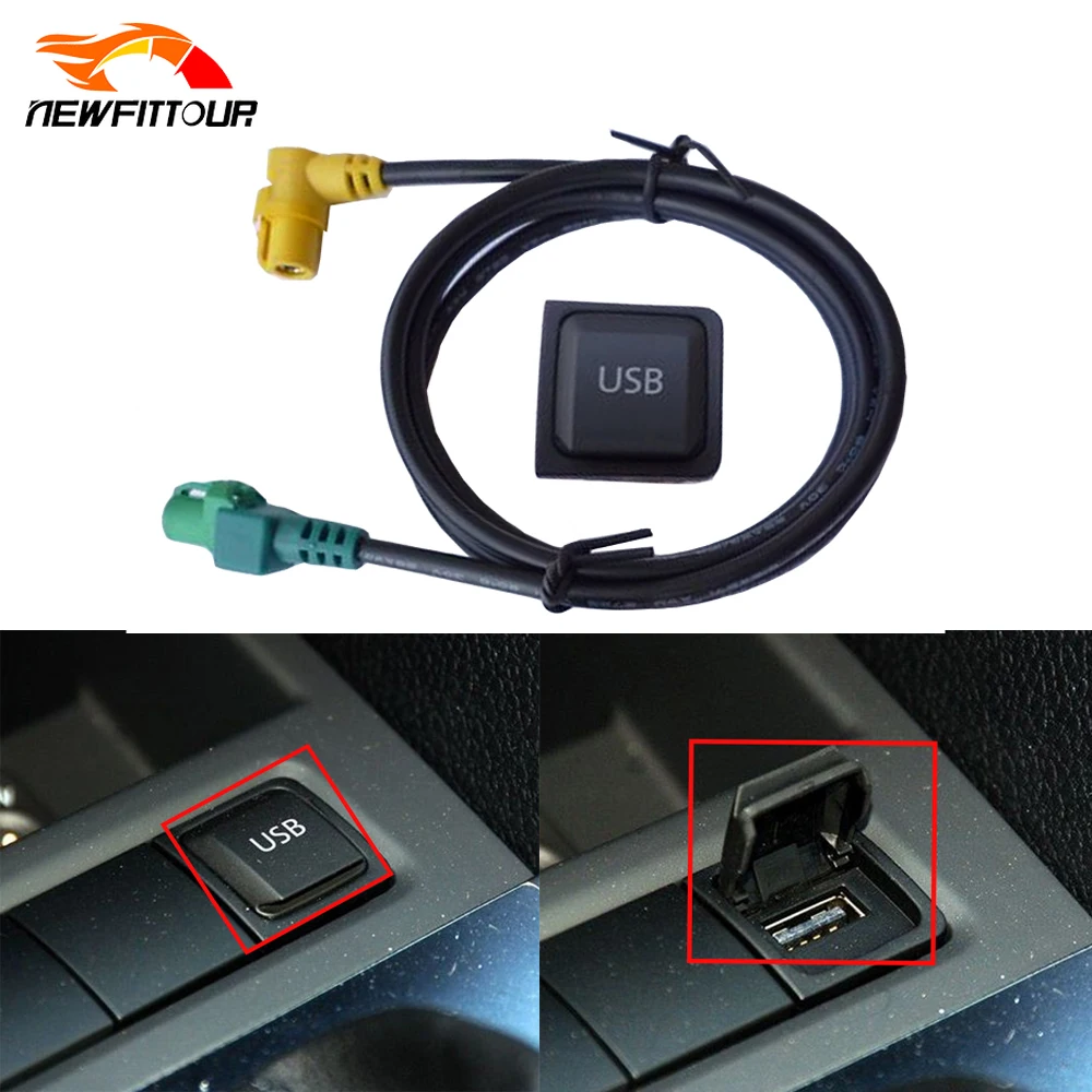 RCD510 RNS315 Car USB AUX Data Adapter Switch For VW Golf 5 6 MK6 Jetta 5 MK5 Rabbit Scirocco Audio Cable Switch Plug Button