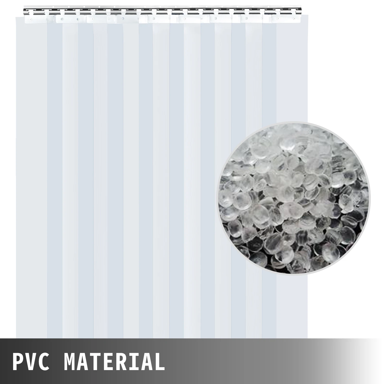 VEVOR 2.1m * 150mm * 2mm kit di tende a strisce di plastica in PVC trasparente con ottimo effetto isolante per la casa industriale della porta facilmente installabile