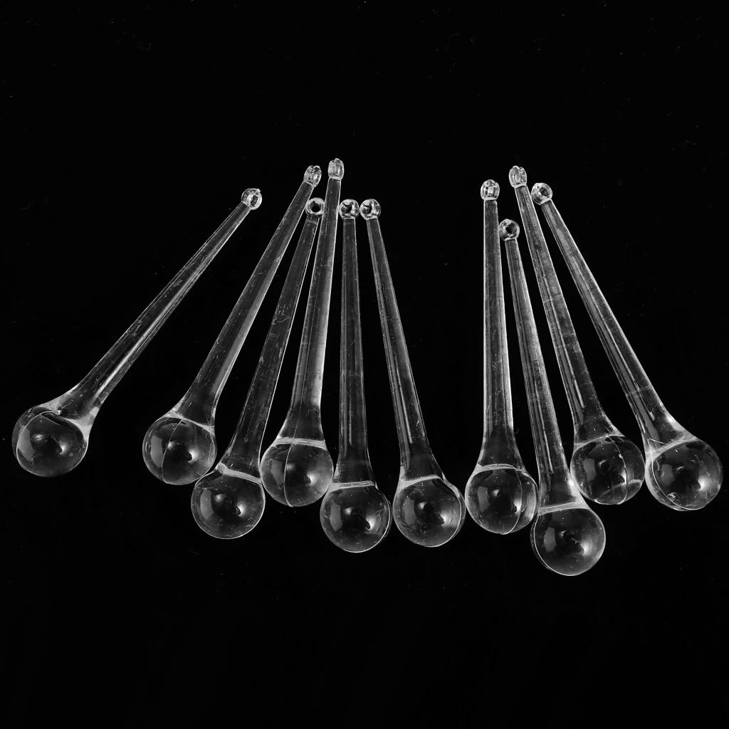 10Pcs Crystal Raindrop Pendant Chandelier Parts Hanging Icicles Decoration