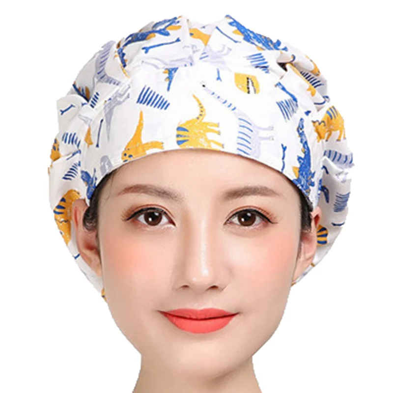 Bouffant – chapeau de gommage en coton imprimé floral, casquette bandeau, réglable, Anti-poussière, lavable, vêtements de travail pour femmes, couvre-cheveux