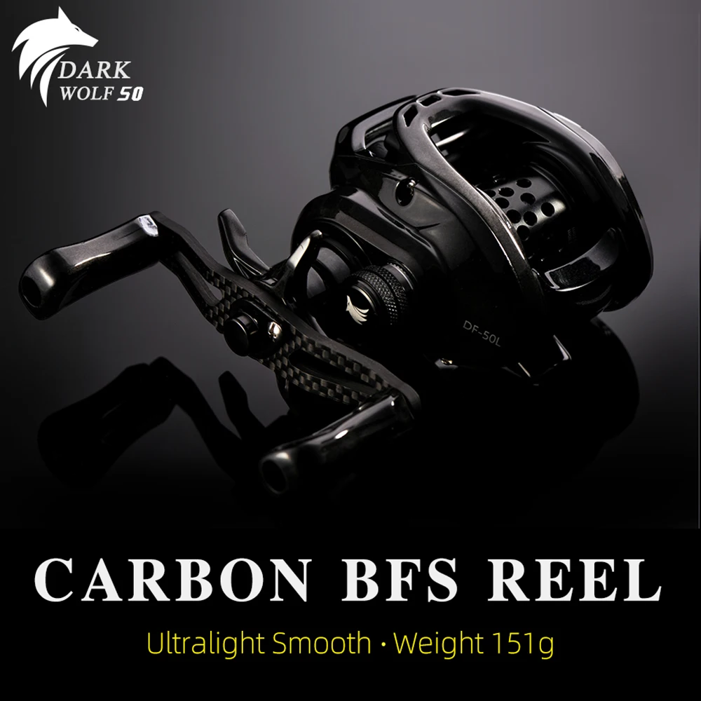 

TSURINOYA DARK WOLF 50 BFS baitcaster 151g Carbon Saltwater Smooth Ultralight Fishing baitcasting reel for perch tilapia trout