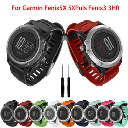 Pulseira de relógio de silicone macia de 26mm, pulseira para garmin fenix 3 hr/5x plus/6x/3, pulseira inteligente de safira, pulseira de substituição esportiva