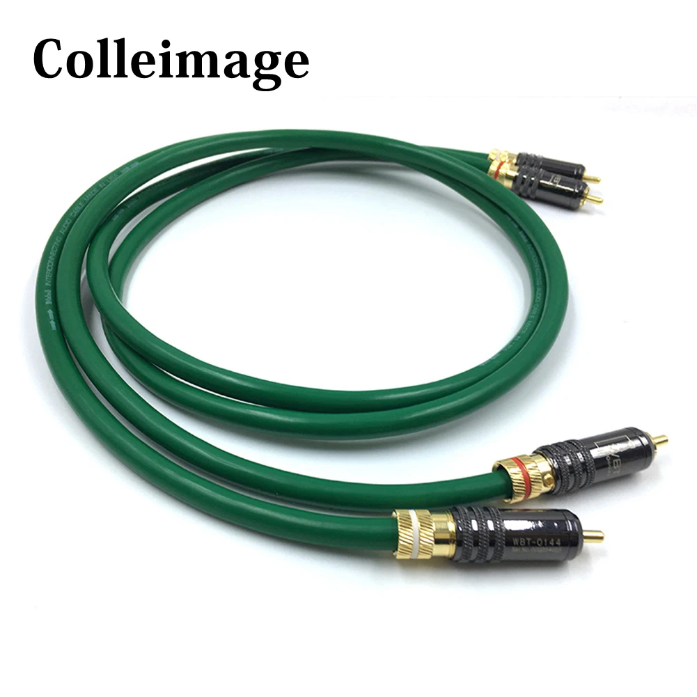 

Colleimage 2328 Hifi Silver-plated 2RCA Cable High Quality 6N OFC HIFI RCA Male to Male Audio Cable