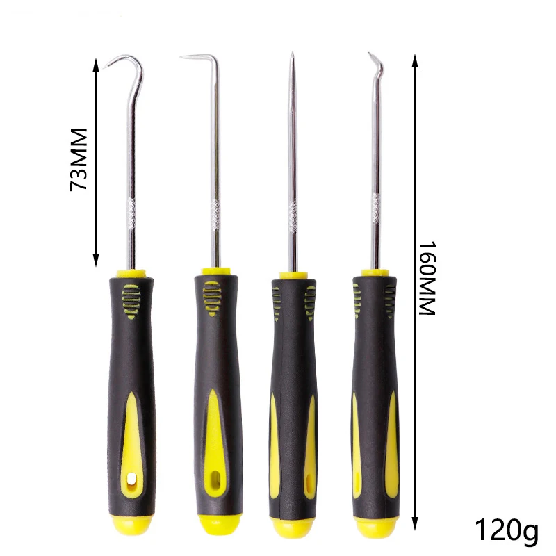 4Pcs/Set Durable Car Pick Hook Long/Short Puller O-Ring Oil Seal Washer Remover General Plumbers Mechanics Workshop Manual Tools