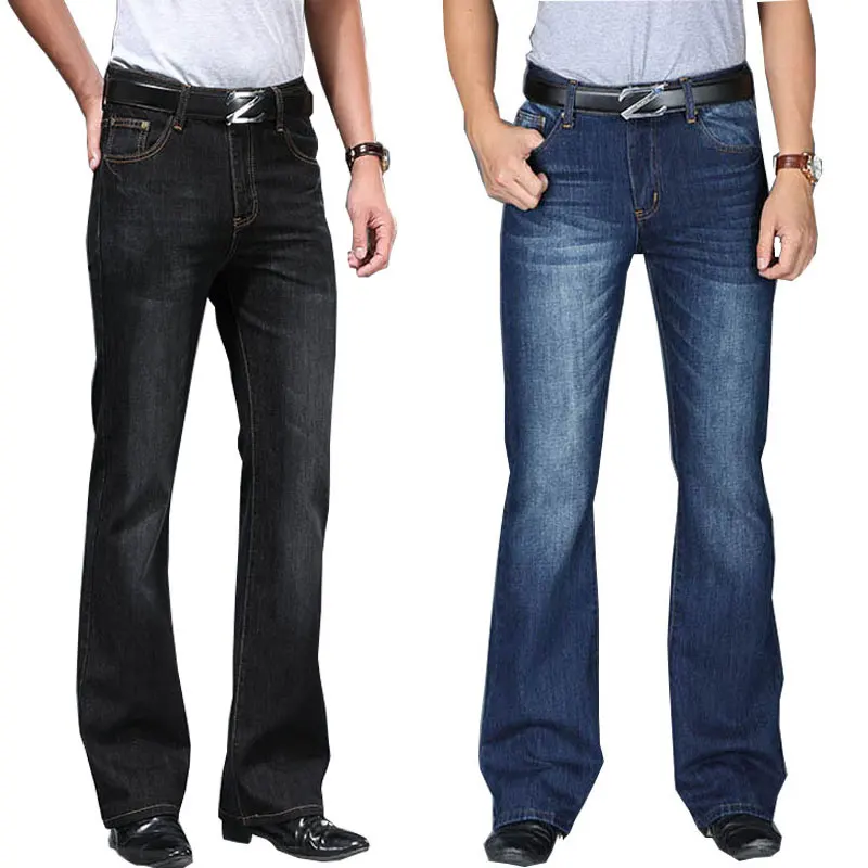 Jeans para hombre, pantalones vaqueros acampanados grandes para hombre, corte de bota, pierna acampanada, corte holgado, cintura alta, pantalones