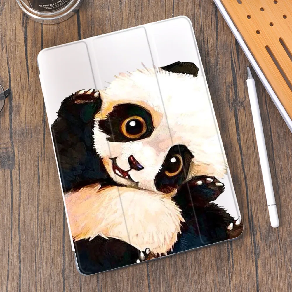 

Cute Panda for Air 4 iPad Case With Pencil Holder 10.2 8th 7th 2019 12.9 Pro 2020 Mini 5 Cover Silicone For 10.5 Air 1 2 3