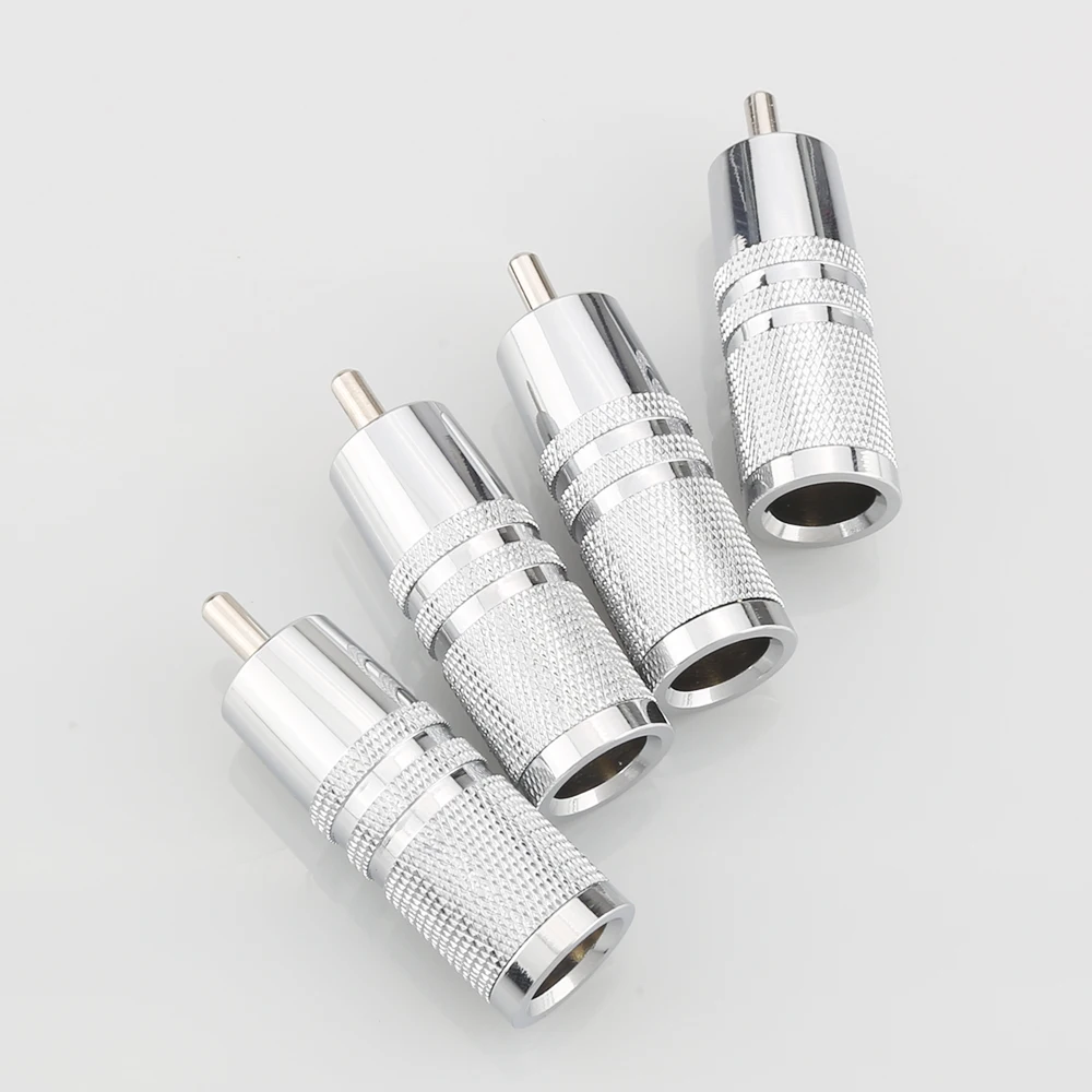 

4Pcs Audiocrast OR11R Hi-end Rhodium Plated RCA Plug 8mm Cable HiFi Audio Phono Copper Connector