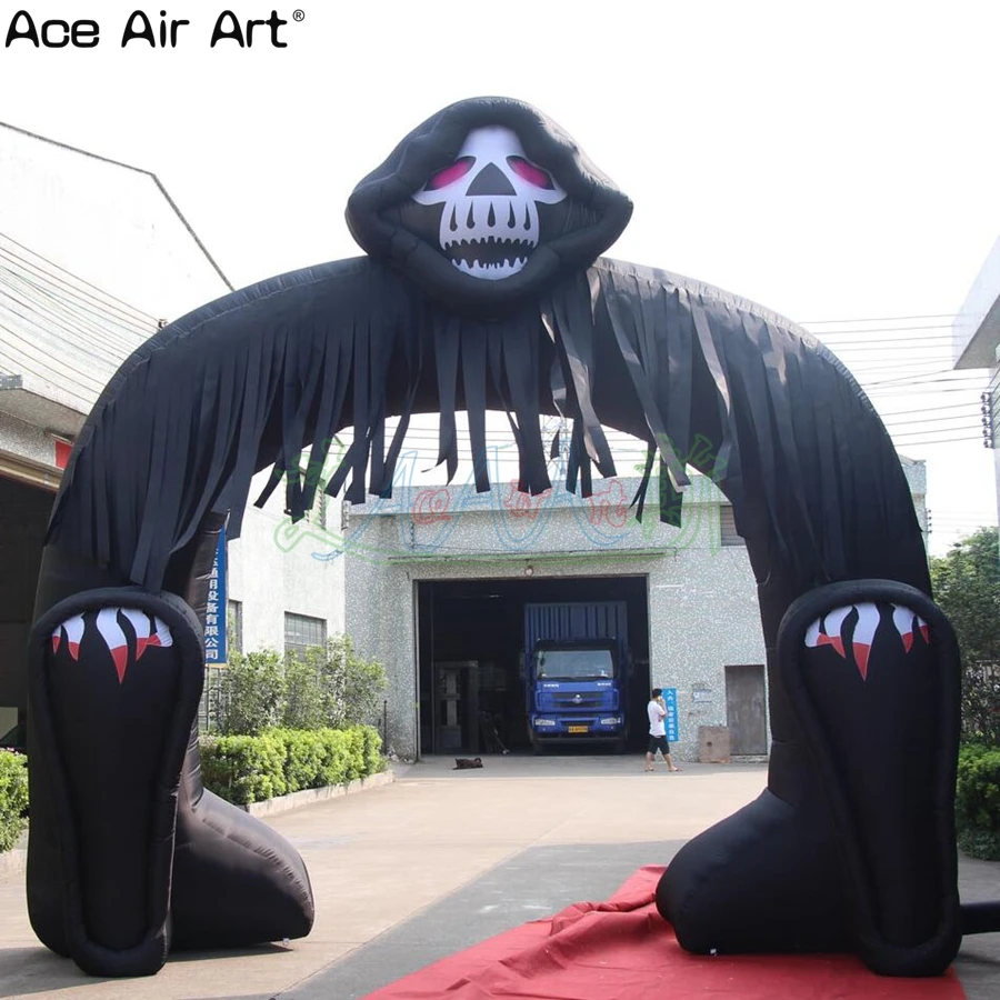 Horror Face Mask, Black Archway, Halloween, Inflatable Arch for Courtyard Party, Festival Ornaments