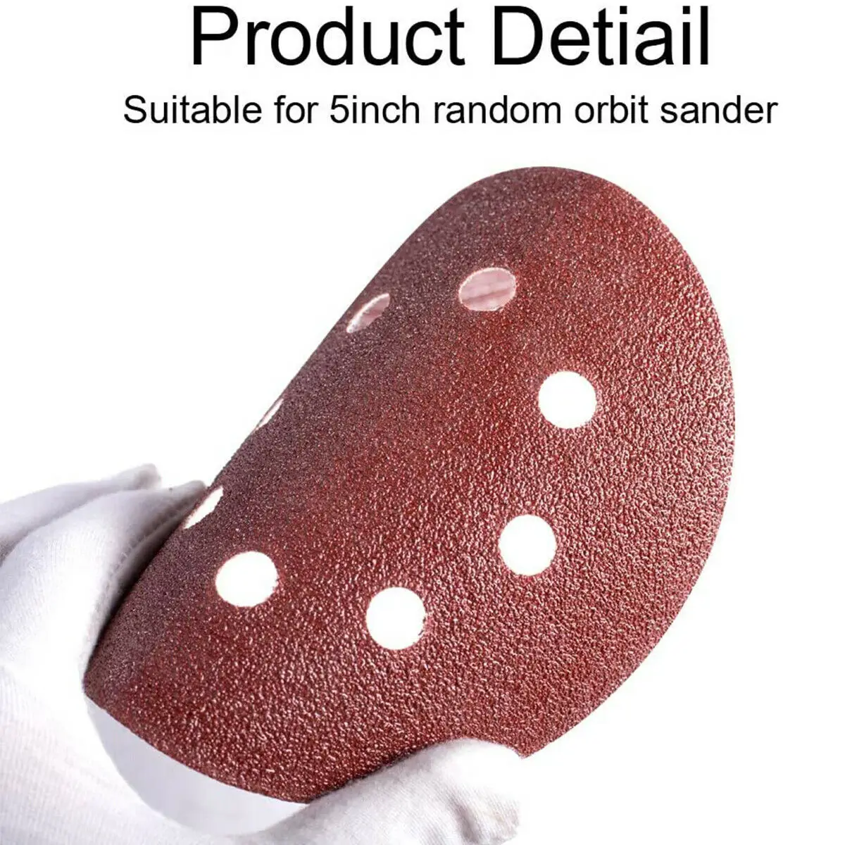 70PCS 5 Inch Hook dan Loop Amplas Cakram dengan Sander Pad Cocok untuk Black & Decker