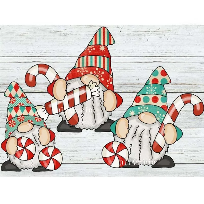 3Pcs Peppermint Gnome 2021 New Metal Cutting Dies Diy Scrapbooking Greeting Card Album Making Bithday Candy Craft