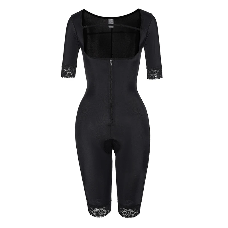 Shapewear Bodysuit Women Black Shapers Lace Up Underbust Full Bodysuits Opening  Crotch Slimming Underwear