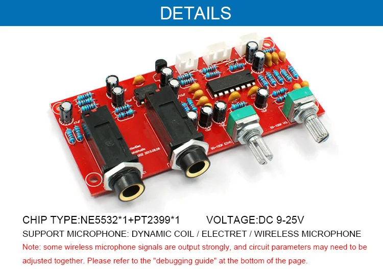 سيرمش PT2399 NE5532 كاريوكي مجلس مكبر للصوت مجلس مكبر للصوت صدى صدى عدة المجلس والانتهاء اختياري