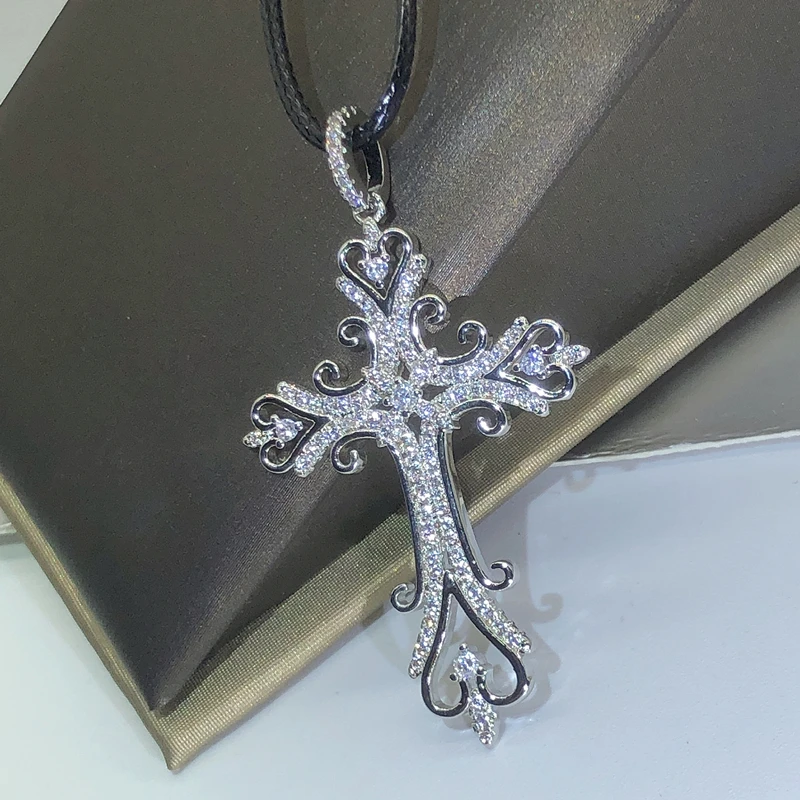 Collier pendentif croix de style sombre gothique pour hommes et femmes, bijoux en argent 925, rock, punk, gothique, mode, colliers de présidence,