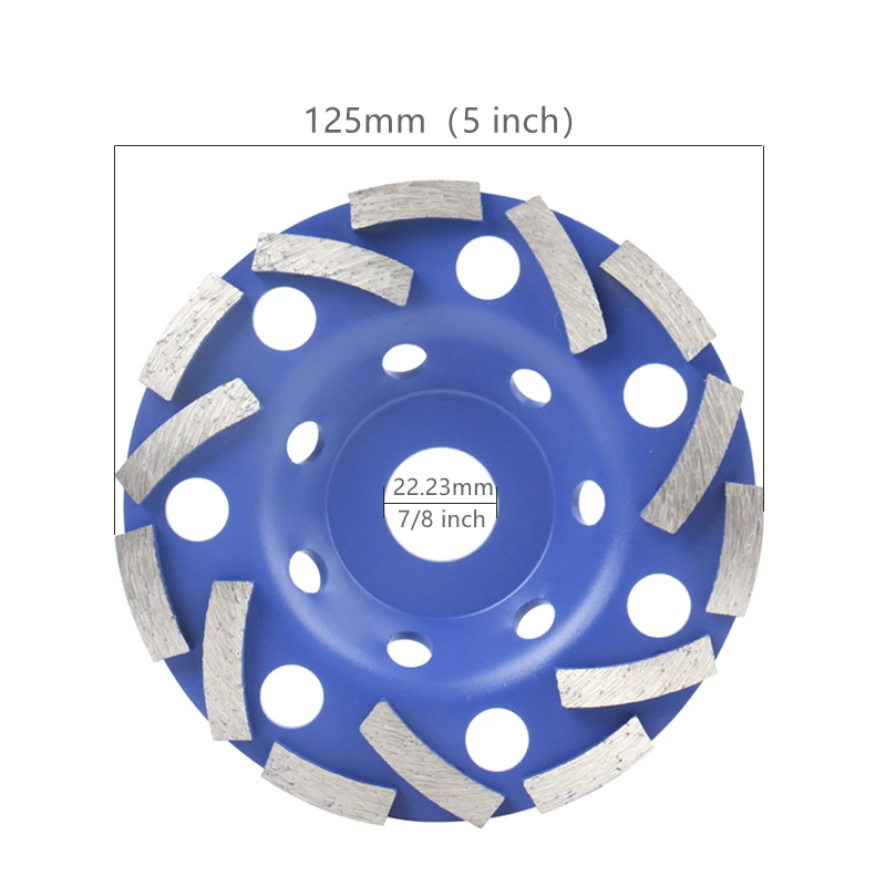 HEDA 125Mm Máy Mài Góc Kim Cương Cốc Xay Đĩa Bát Bánh Đánh Bóng Đá Cẩm Thạch Đá Hoa Cương Nề Chất Mài Mòn Dụng Cụ