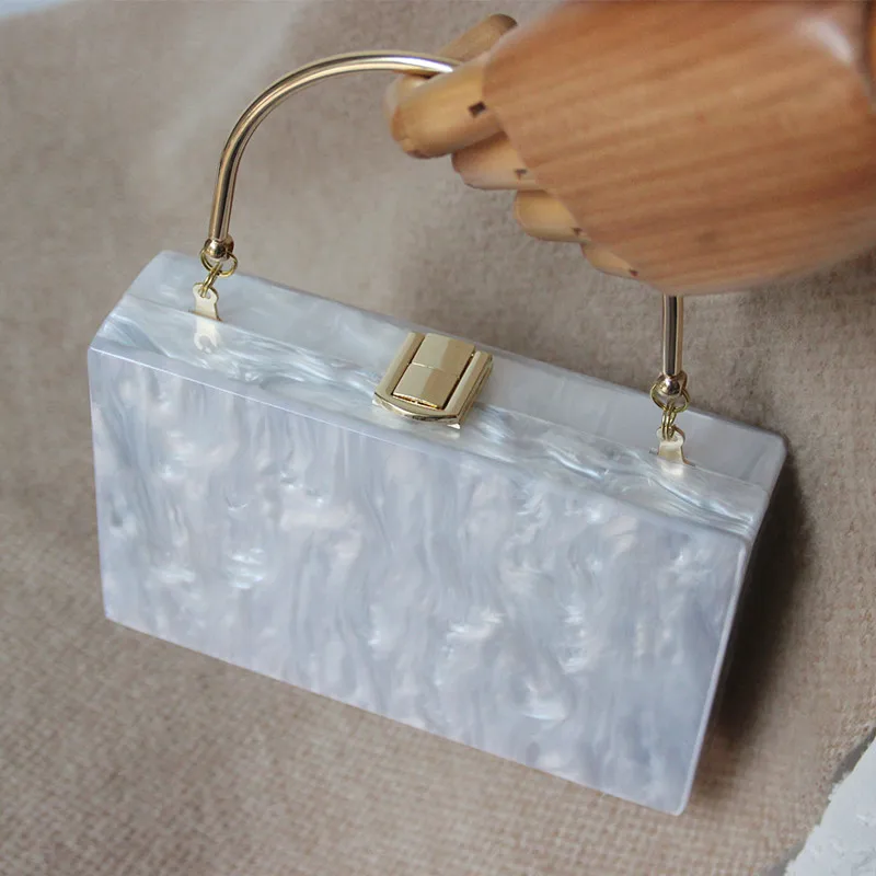 New Fashion Accessory Women Cute Bag Acrylic Candy Solid Dinner Handbag Woman Wedding Evening Bag Trendy Party Box Clutch Purse