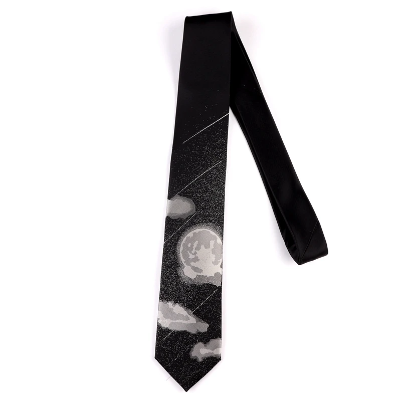 

Free Shipping New Male men's Original design student tie female retro personality gift necktie moon flashy embroidery 7CM