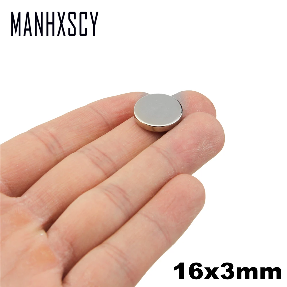 100pcs Neodymium N35 Dia 16mm X 3mm  Strong Magnets Tiny Disc NdFeB Rare Earth For Crafts Models Fridge Sticking magnet 16x3mm